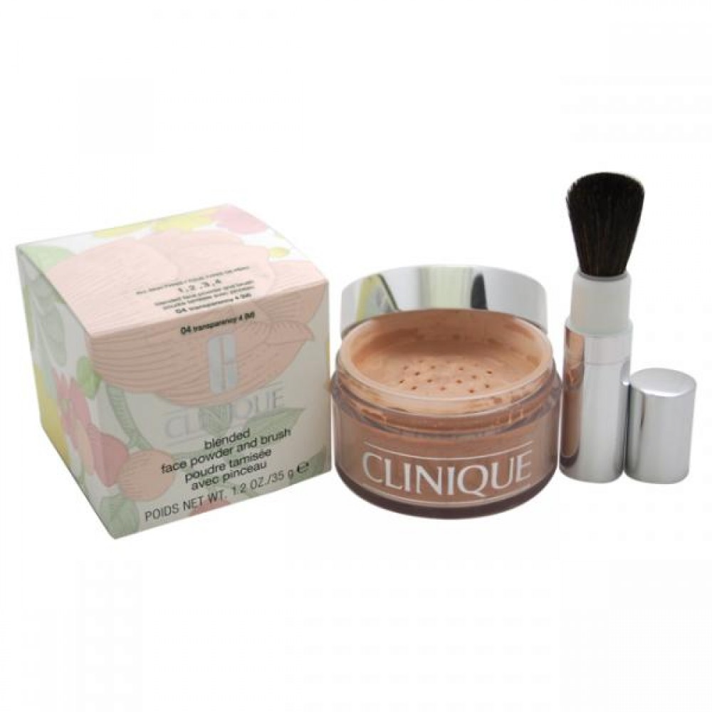 Clinique Blended Face Powder and Brush # 04 Transparency 4 (M)
