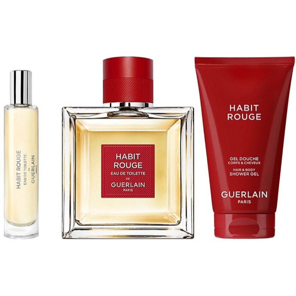 Guerlain 3Pc Habit Rouge Eau de Parfum Set