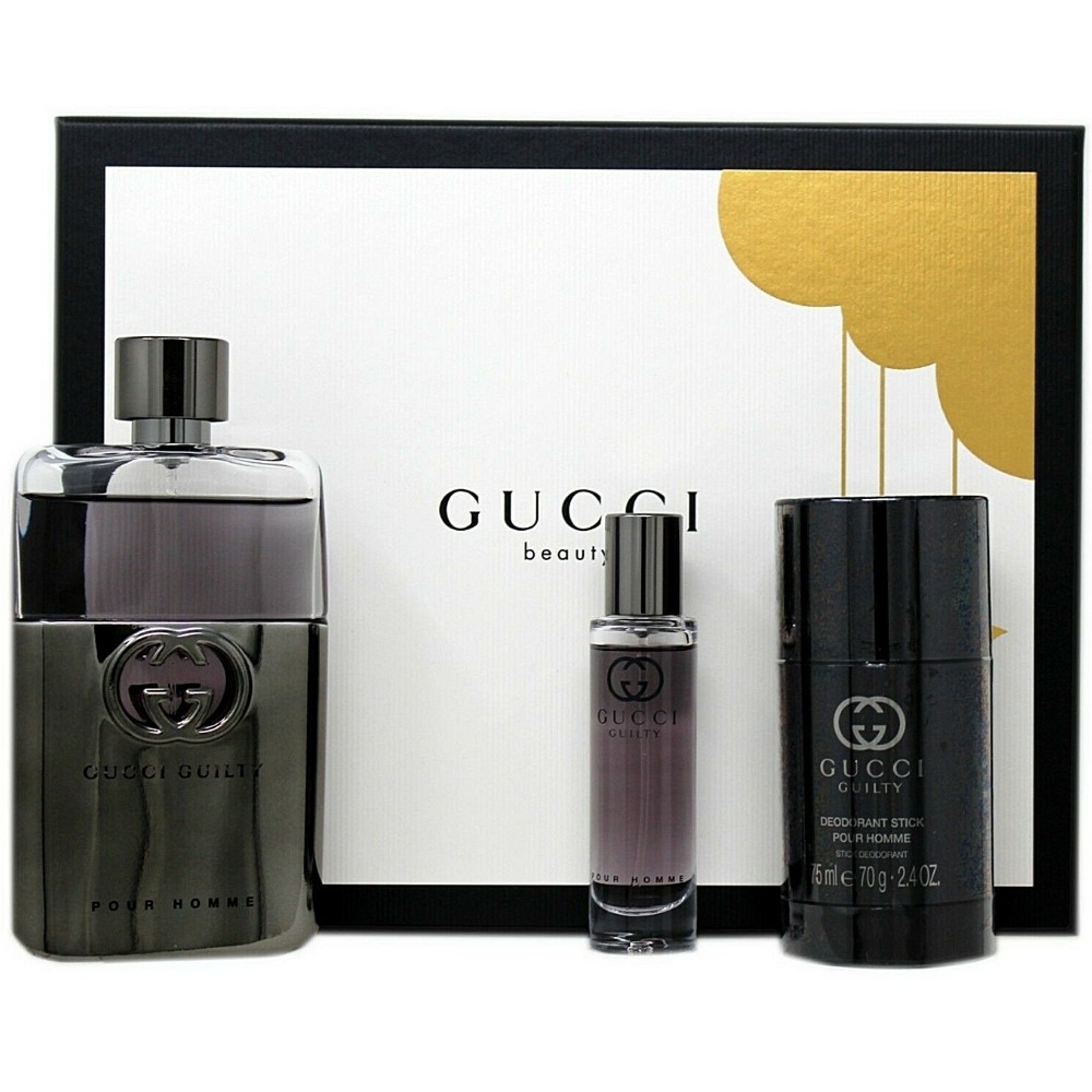 Gucci Guilty 3oz Eau de Toilette + 2.5oz DEO STICK + 15ml Eau de