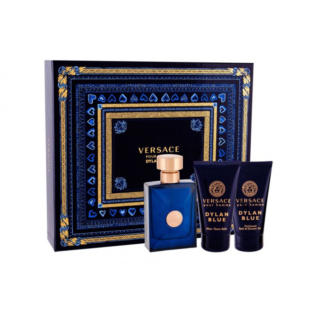 Versace Dylan Blue for Men 3.4oz 4-Piece Gift Set (with .3oz Mini