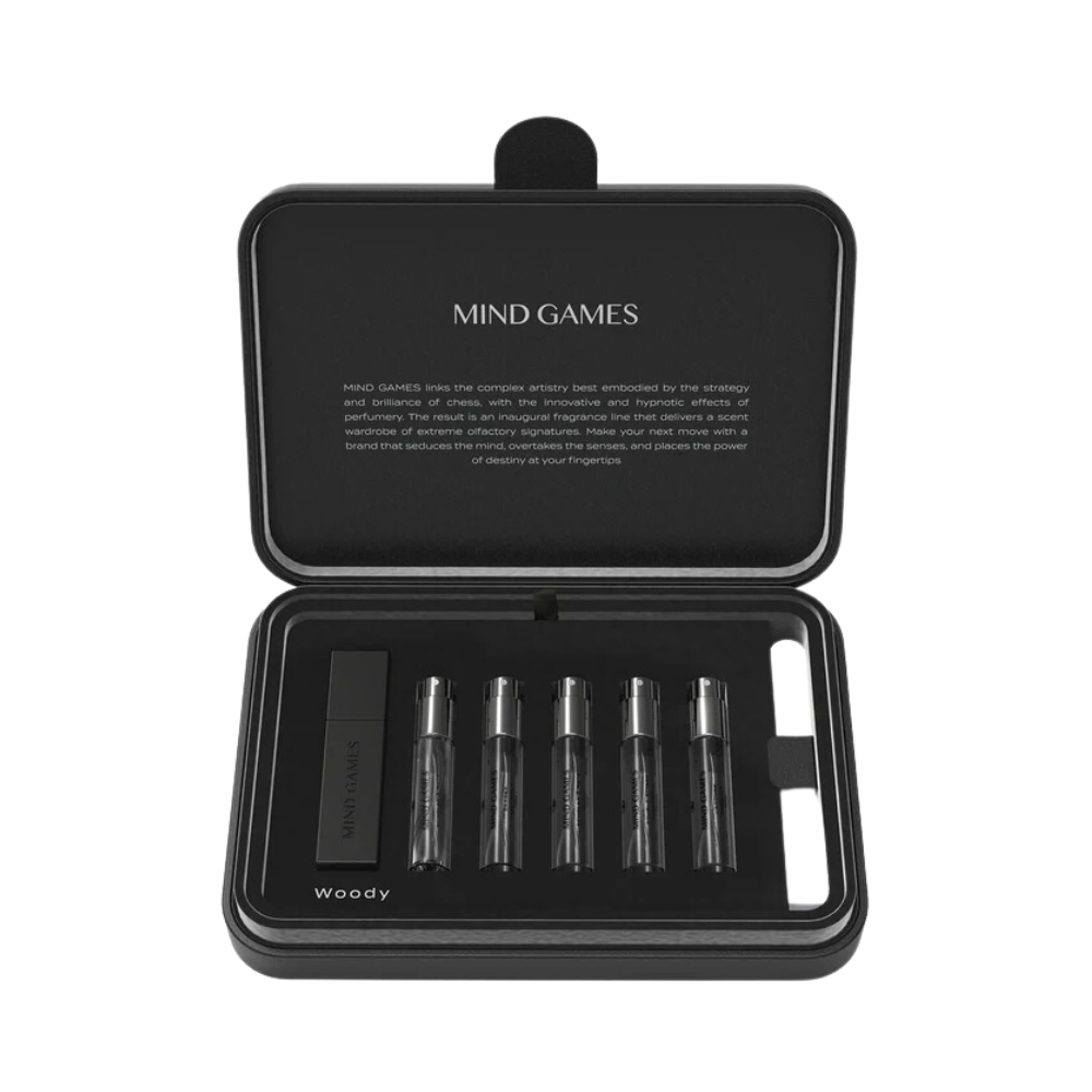 Mind Games Fragrance Olfactive Discovery Set - Woody Extrait de Parfum Unisex Set 185$