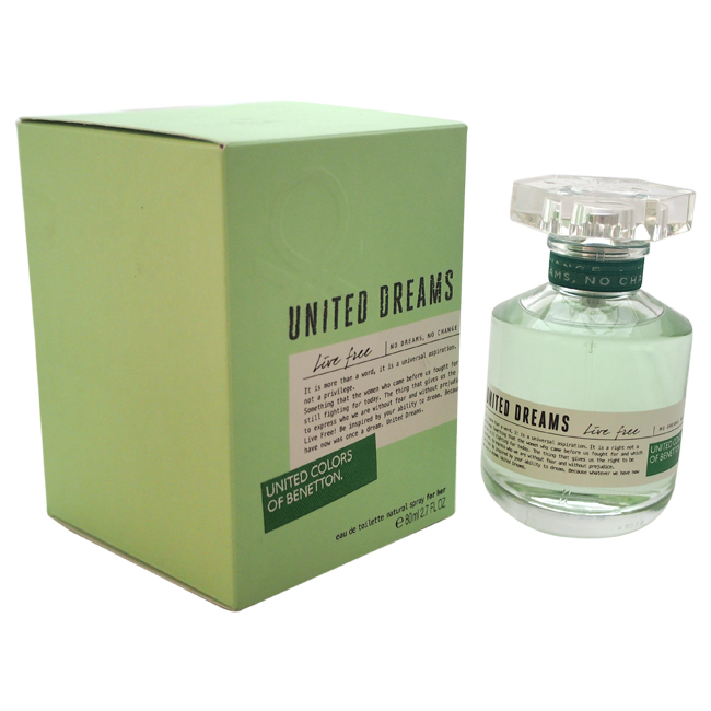 United Colors Of Benetton United Dreams Live Free Eau De Toilette Women 2.4 Oz